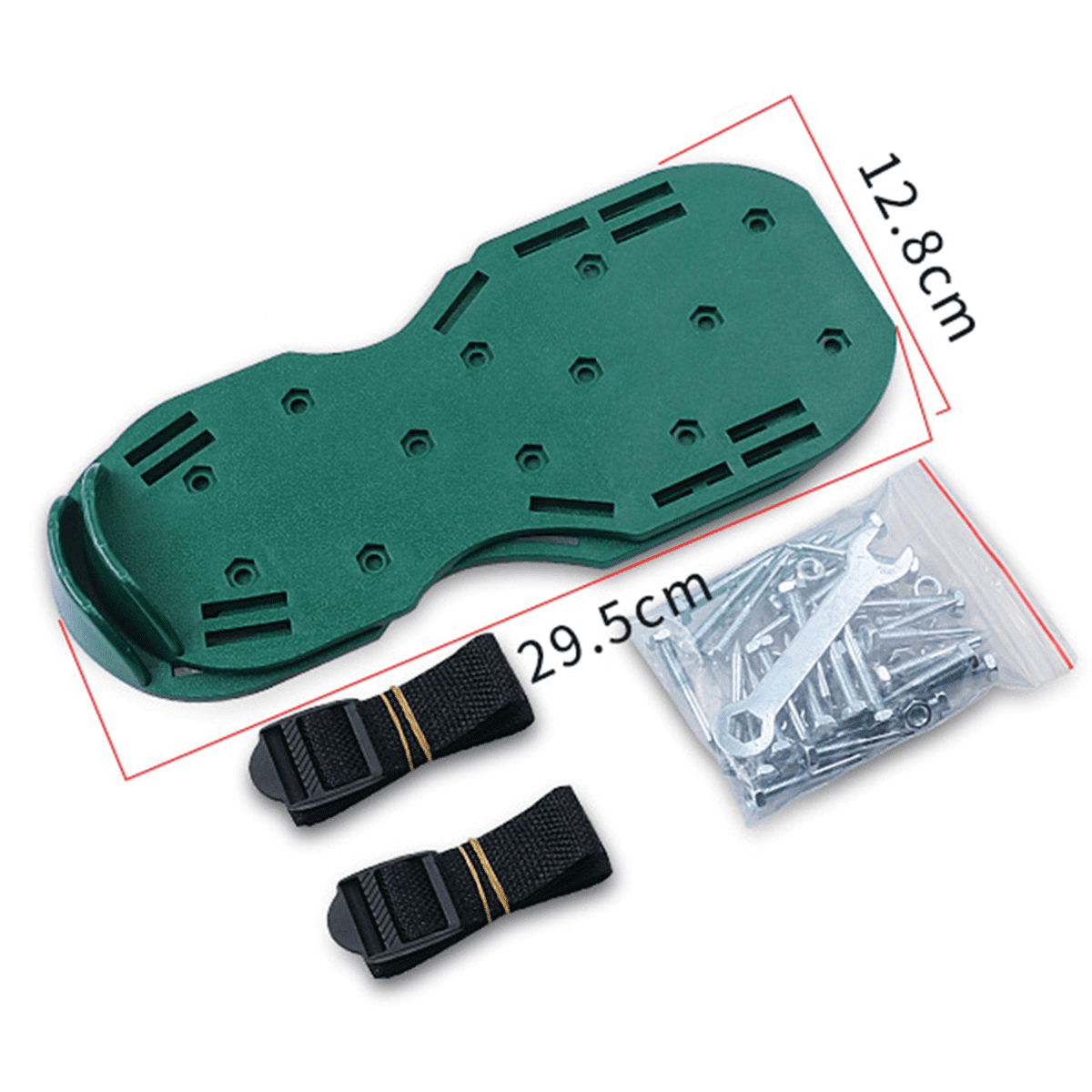 Spikes, Spiked Shoes Ideal for Epoxy Flooring, Overlays, Overlay Installation,1 pair * Green lawn Spiked Shoes 1 pair * Black lawn Spiked Shoes 2 * Wrench 8 * Plastic buckle 52 * Screw,Green & Black