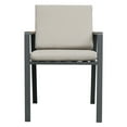 thumbnail image 4 of Armen Living Nofi&nbsp;Outdoor Patio&nbsp;Dining Chair in Charcoal Finish with Taupe Cushions and&nbsp;Teak Wood Accent Arms&nbsp; - Set of 2, 4 of 6