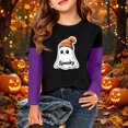 thumbnail image 7 of Abcomgle Halloween Shirts for Girls 5t Cute Ghost with Hat Graphic T-Shirts for Girls Crewneck Raglan Long Sleeve T-Shirts for Kid Girls Fall Funny Tee Top Girls, 7 of 7