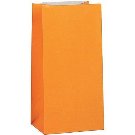 Paper Luminary Party Bags 10 X 5 In Orange 12ct