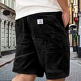 thumbnail image 2 of Men’s Corduroy Shorts Retro Multi Pocket Embroidered Logo Casual Bottoms, 2 of 6