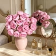 thumbnail image 6 of Artificial Peony Bouquet 27 Heads Faux Silk Flowers in Raffia Wrap Realistic Fake Peonies for Home Decor Vase Flowers for Living Room Table Centerpiece Wedding Farmhouse 1PCS, 6 of 6