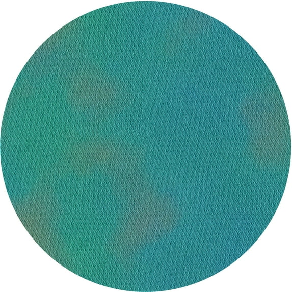 Ahgly Company Machine Washable Indoor Round Transitional Dark Cyan Green Area Rugs, 5' Round