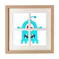 thumbnail image 1 of Cadre Bleu Cyclopes Alien pour Mur Ou Table avec 4 Ouvertures pour Photos, 1 of 3