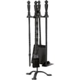 thumbnail image 1 of Dagan 1105 Poêle en Fer Forgé Ensemble d'Outils de Cheminée - Style Torsadé, Noir - 5 Pcs, 1 of 1