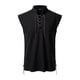 thumbnail image 1 of 2025 Camisa hippie de playa sin mangas para hombre - Mezcla de lino, cuello alto, ligera - Boho veraniego, S-XXL, 1 of 4