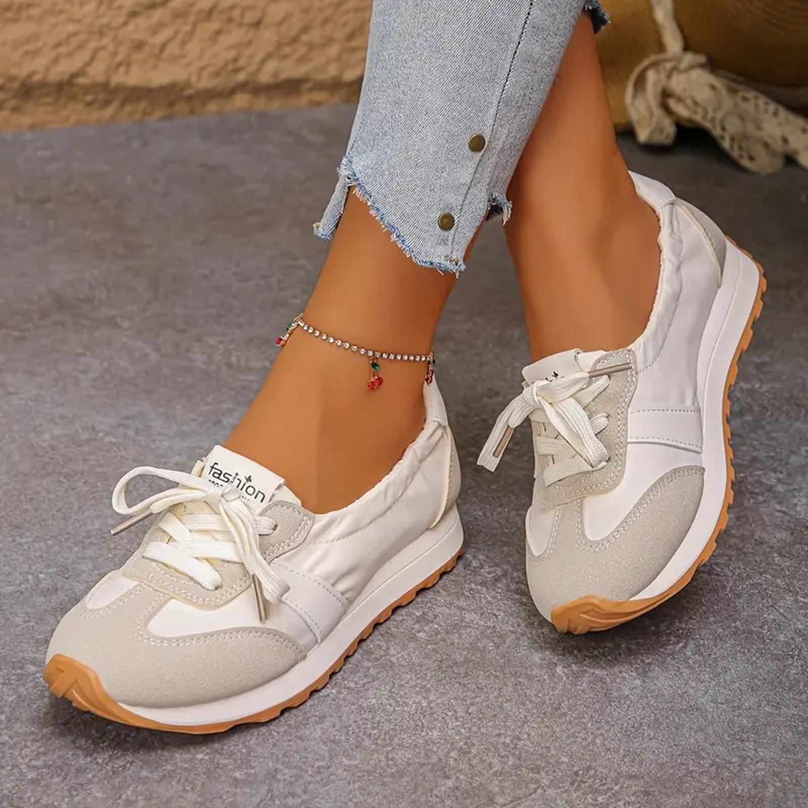 Womens Casual Fashion Sneakers Comfort Trendy Elastic Slip on Walking Flats Non Slip Nursing Work Loafers
