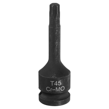 

Uxcell T45 Torx Bit Socket 1/2 Drive 6 Point Torx Star Screwdriver Socket Adapter CR-MO Steel Impact Bit Sockets