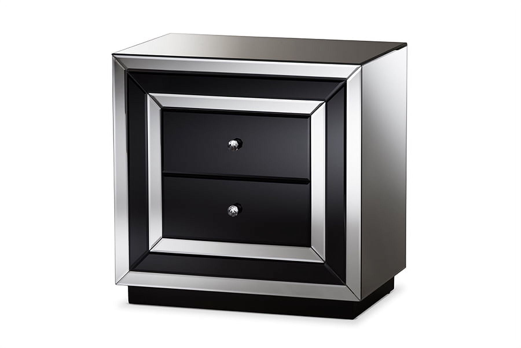 Baxton Studio Cecilia Hollywood Regency Glamour Style Mirrored 2-Drawer End Table