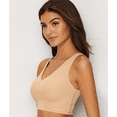 thumbnail image 3 of Calvin Klein Invisibles Lightly Lined V-Neck Bralette, Bare, Small, 3 of 4