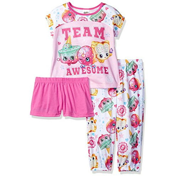 Shopkins Shopkins Big Girls' Team Awesome 3Piece Pajama Set, Pink