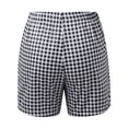 thumbnail image 4 of WAYUTE Shorts for Women Plus Size Elastic Waist Casual Plaid Print Shorts with Button Front Summer Comfortable Stretch Bottom,Black,3XL, 4 of 5