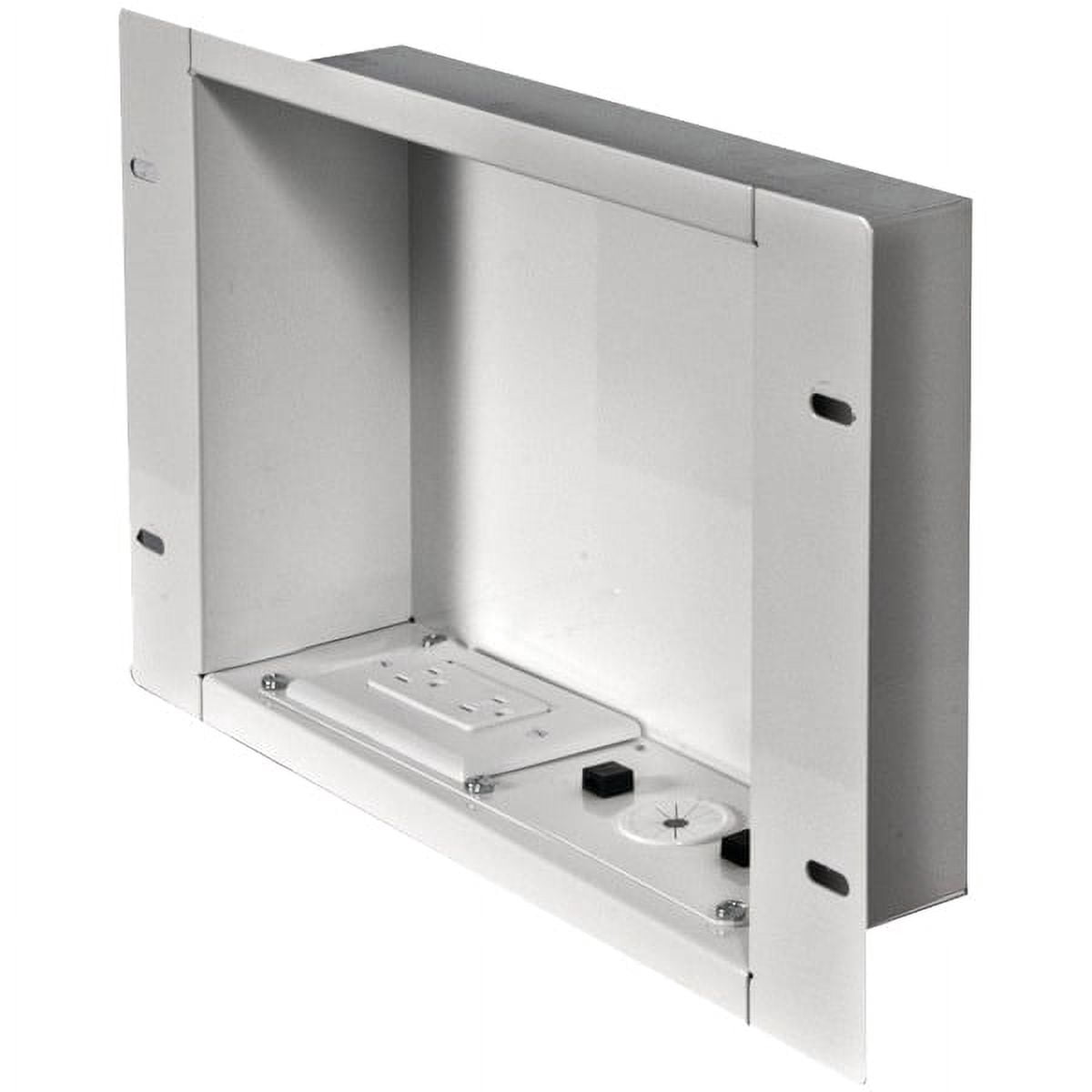 Peerless-AV In-Wall In-Wall Recessed Cable Management Metal Box with Knockout with Outlet (IBA2AC-W)
