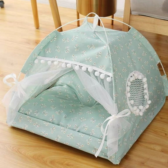Cute teepee Indoor With Cushion Portable Pet Houses Animals Bed Dog Cat Bed Pet Tent L B