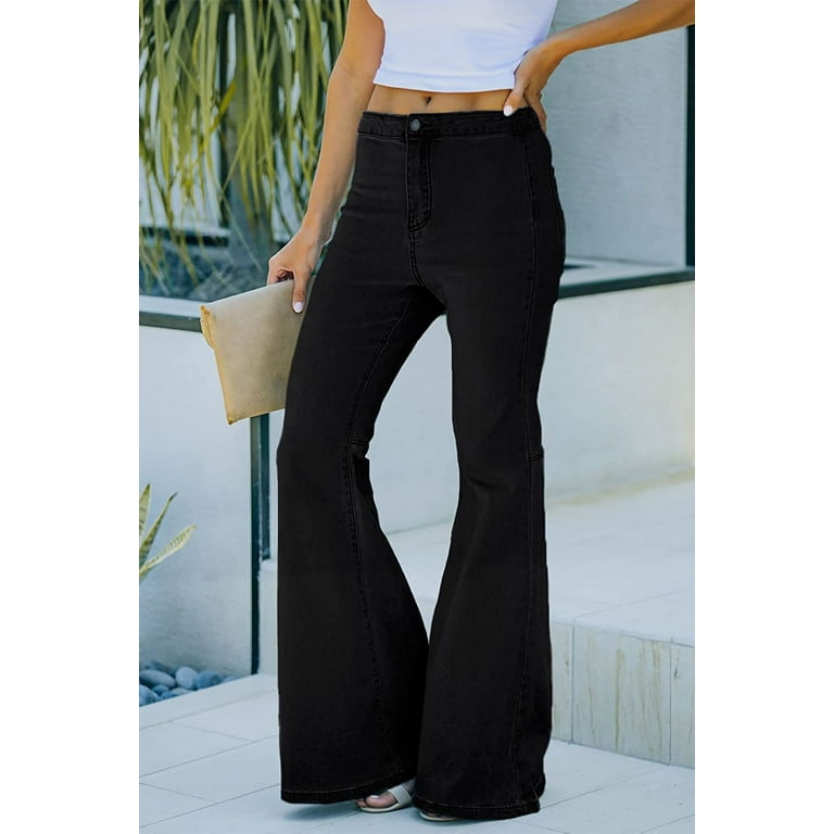 Bell Bottom Jeans for Women High Waisted Button Wide Leg Classic