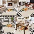thumbnail image 5 of 8x10 Area Rugs for Living Room, Farmhouse Flowers Non Slip Area Rugs for Kitchen Bedroom Entryway, Spring Watercolor Floral Leaf Black Plaid Washable Carpet Runner Rug Floor Mats for Bedroom, 5 of 8