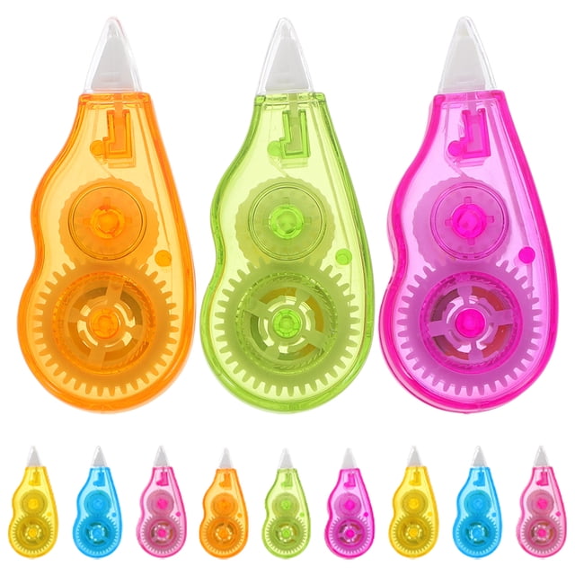 12pcs Min Correction Tape Colorful Plastic White Out Correction Tape Dispenser Easy to Use Applicator for Instant Corrections