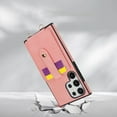 thumbnail image 6 of Crossbody Case Wallet Phone Case for Samsung Galaxy S25 Ultra with Strap,With Mirror, RFID Blocking Card Holder, Kickstand, PU Leather Shockproof Anti-fall Rugged Phone Cover for Women Girls,Pink, 6 of 12