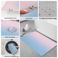 thumbnail image 6 of Pink Blue Ombre Bath Mat 3 Piece Bathroom Rug Set, Pink Gradient Color Modern Abstract Art Non Slip Bath Rug Contour Mat and Toilet Lid Cover, Absorbent Shower Mats Soft Bath Rugs and Mats Sets, 6 of 8