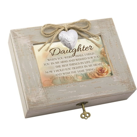 Cottage Garden Daughter Best Things in Life Taupe Wood Locket Music Box Plays You are My (Best Wood To Use For Garden Boxes)