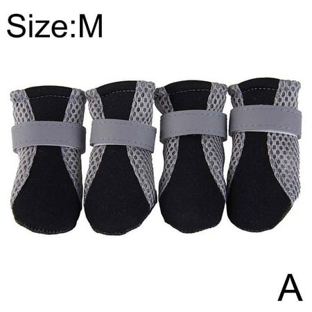 PFDDRW 4pcs Cute Dog Shoes Puppy Teddy Boots Soft Sole Anti-slip Sneaker Dog Fo (Black mesh shoes)