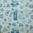 thumbnail image 3 of Cotton Print Table Runner Floral Quilting Pattern Flowers Hearts and Butterfly Blue, 3 of 3