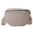 thumbnail image 2 of husxh Women Trendy Crossbody Bag Pu Leather Chest Bag Stylish Hobo Bag Solid Color Half Moon Crossbody Bag Adjustable Wide Strap Ladies Commuting Bag, 2 of 9