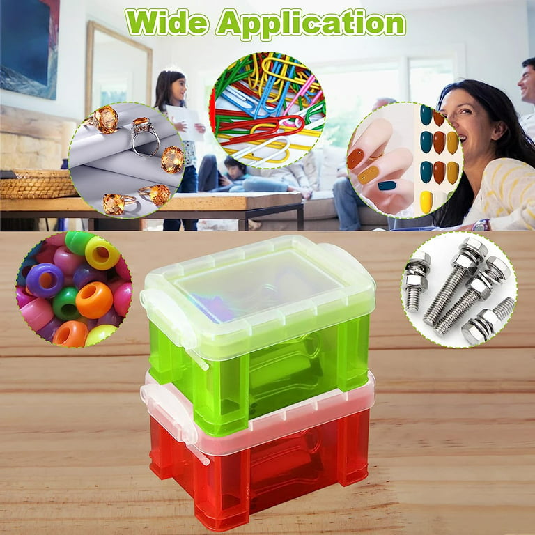 Small Plastic Box, Stackable Mini Plastic Storage Box with Lid, Clear  Plastic Organizer Container for Small Crafts Items - 8 Pack