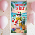 thumbnail image 5 of Tropical Pineapple Christmas Banner Summer Holiday Decorative Beach Scene for Party Celebration Beach Vacation, 5 of 8