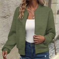 thumbnail image 5 of Zshosam Womens Bomber Jacket Coat Casual Stand Collar Zip Up Lightweight Fall Fashion Jackets Outfits with Pockets(Green,M), 5 of 9
