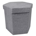 thumbnail image 1 of Pouf de Rangement Pliable en Hexagone - Lin Gris 15x15x15, 1 of 2