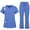38# Sky Blue, variant on Flare Leg Scrub Set Womens Pocket Cargo Cool Stretch Lightweight Medical Scrub Set for Nurses & Healthcare Royal Blue S