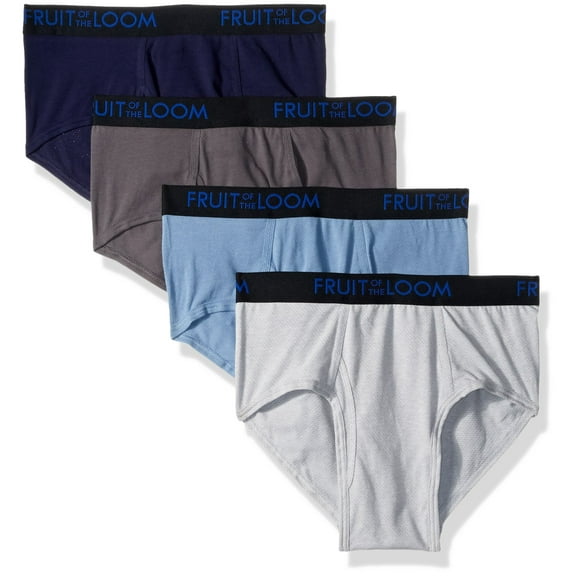 Fruit of the Loom Men's 4pk Breathable Cotton Micro-mesh Briefs, assorted, Small