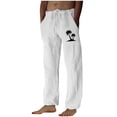 thumbnail image 2 of Puntoco Pantalones casuales largos para hombre, pantalones casuales con estampado de moda para hombre, cintura elástica con bolsillos, pantalones deportivos, 2 of 4