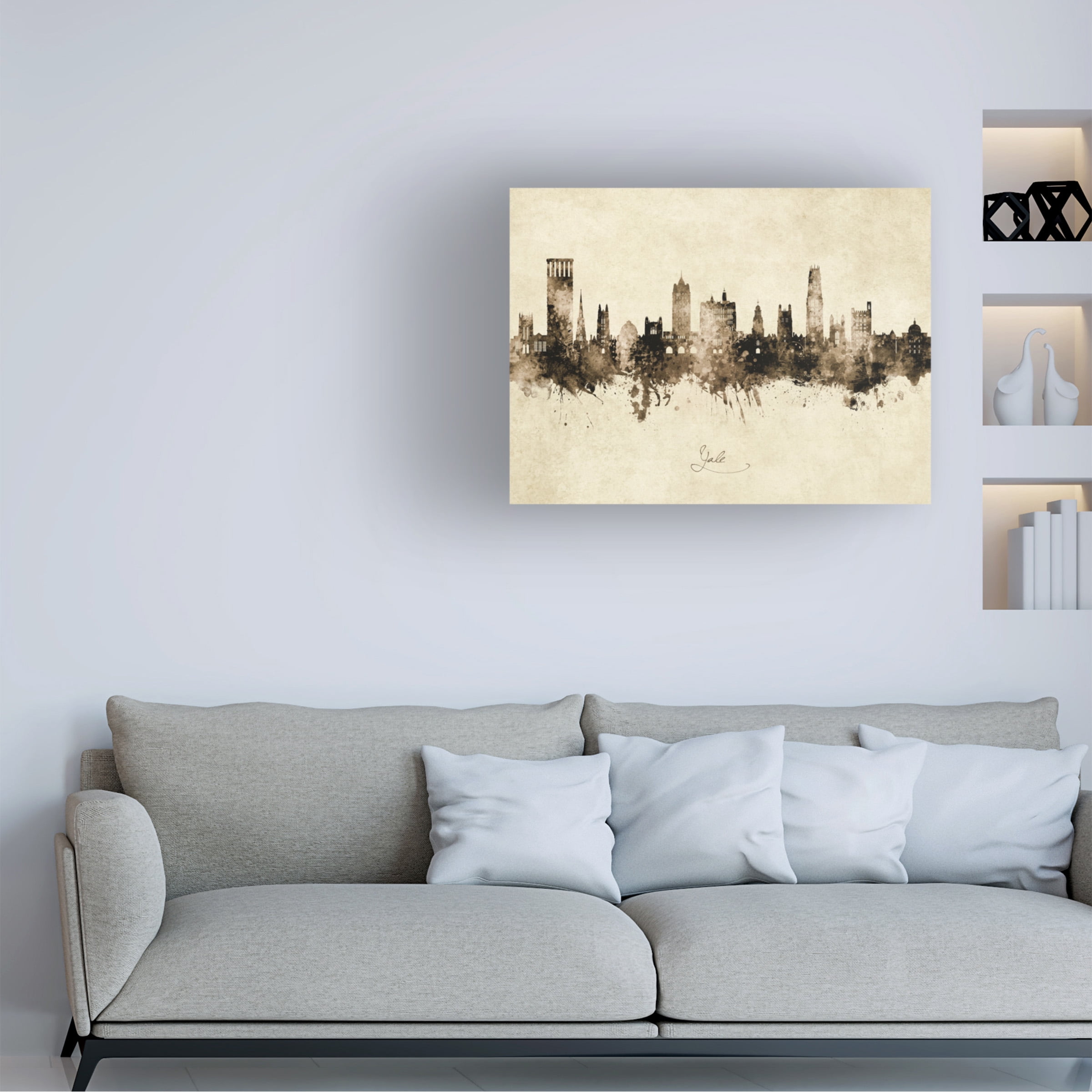 Michael Tompsett 'Yale Connecticut Skyline Vintage' Canvas Art