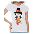 thumbnail image 1 of Awkward Styles Thanksgiving T-Shirt Turkey Face Shirts for Women, 1 of 4