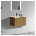 thumbnail image 4 of U055-Etna24W-306 24" Striped Natural Oak Bathroom Vanity with White Ceramic Sink, Wall Mounted Floating Bathroom Vanity for Modern Bathroom, Pre-assembled, 4 of 9