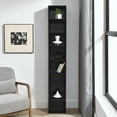 thumbnail image 4 of 8-Tier Bookshelf, 70" Tall Double-Decker Display Cabinet, Wood Media CD Tower, Freestanding Narrow Open Storage Cube Organizer for Living Room,Bedroom, 4 of 8