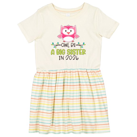 Inktastic Owl Be a Big Sister in 2026 Girls Toddler Dress