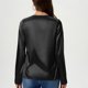 thumbnail image 5 of Sudadera,Blusa informal de poliéster con cuello en V y manga larga para mujer, color liso, largo normal, para uso diario, sopatenor, 5 of 8
