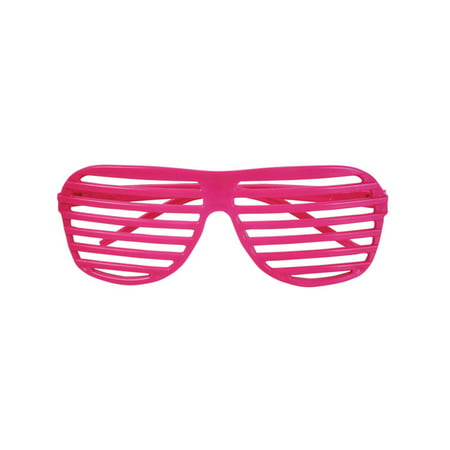 80's Neon Pink Shutter Shade Toy Sunglasses Party Favors Costume Accessory