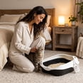 thumbnail image 7 of huayou Open Top High Sided Cat Litter Box, Anti-Splash Large Capacity Kitten Litter Pan, Easy Clean Pet Toilet, for Indoor Small Medium Cats, 7 of 7
