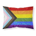 thumbnail image 1 of Gay Pride Progrès Fierté Tous Sont les Bienvenus Tissu Taie d'Oreiller Standard, 1 of 4