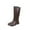 Brown, variant on Fesfesfes Black Flats Short Boots For Women Fall And Winter Single Boots Flat Boots Back Zipper Foolproof Soft Faux-Leather Versatile And Naked Boots 4.5(35)