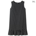 thumbnail image 1 of facefd Femmes Robe Sans Manches Dot Gilet Volanté Rond Tour de Cou Robe en Vrac Noir 3XL, 1 of 6