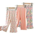 thumbnail image 2 of Esaierr Kids Toddler Girls Wide Leg Pants Baby Cute Print High Waisted Loose Fit Comfy Belted Lounge Trousers, 2 of 7