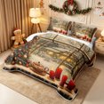 thumbnail image 3 of Erosebridal Window Scene Bed Spread Queen 3pcs,Winter Evening Queen Coverlet Set,Gold,1 Quilt and 2 Pillowcases, 3 of 7
