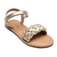 thumbnail image 3 of Sandalias para Niñas DREAM PAIRS SDSD222K Trenzadas Planas Doradas, 3 of 6