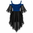 thumbnail image 5 of ibiyuan Girls Gothic Vampire Halloween Costume, Black High Low Dress, Kids Vampire Dress Up Outfit for Halloween, 5 of 5