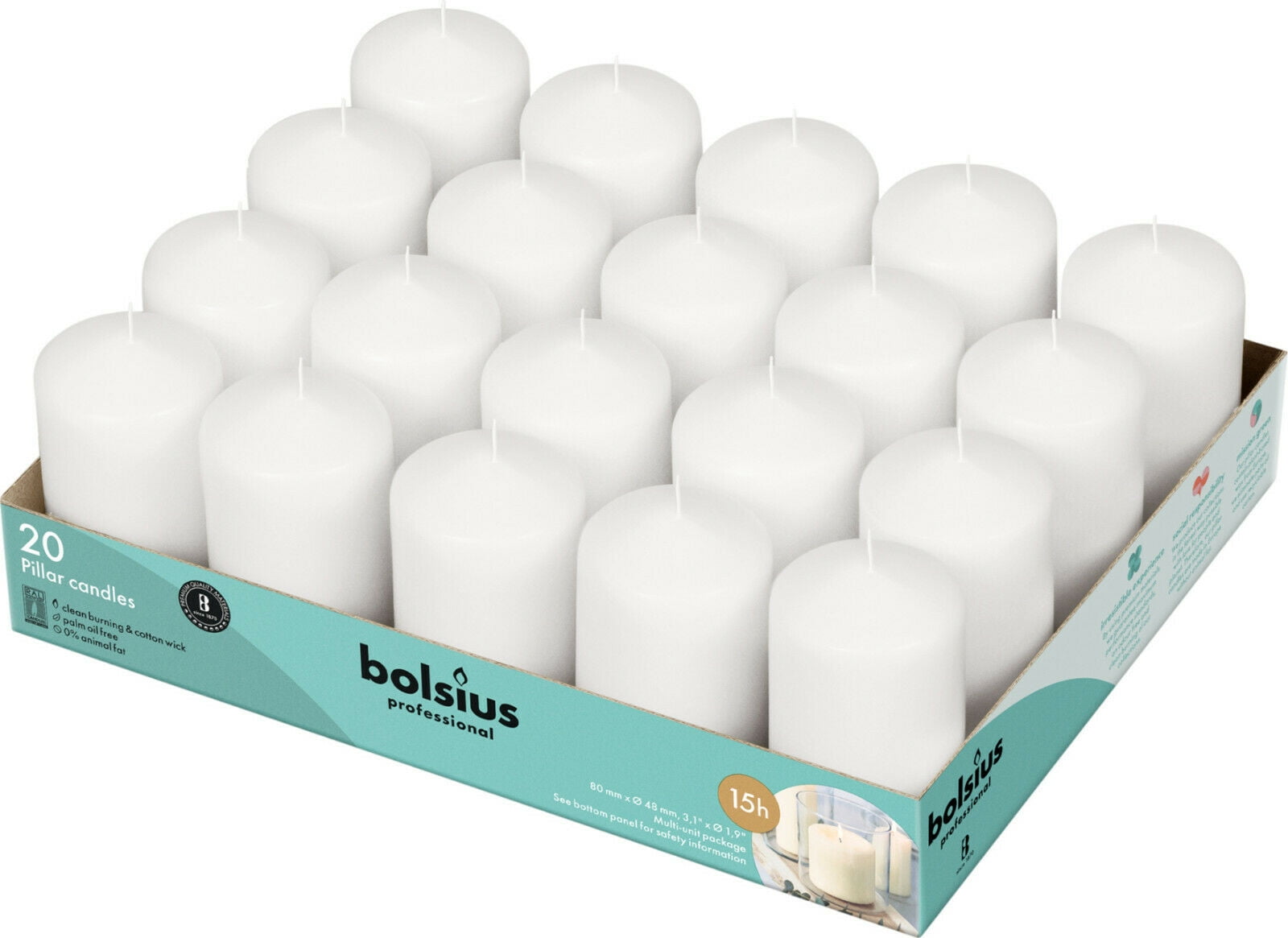 Long Lasting Bulk Buy 18-Pack Votive Candles Unscented White 1 3/4 x 2 in 